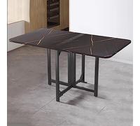 Mesa de comedor plegable con extensión de hojas colgantes para espacios pequeños, patas ajustables y diseño antivuelco para un fácil despliegue/plegable, ahorra espacio, mesa multiusos para cocina o