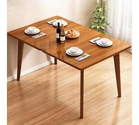 Mesa de comedor plegable con hojas colgantes para espacios pequeños, juego de mesa de cocina de granja para 4 escritorios plegables rectangulares altos (nogal)