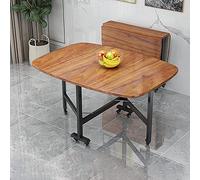 Mesa de comedor plegable con rueda universal extensible de madera para ahorrar espacio, mesa y sillas para restaurante, sala de estar, patio, terraza, C, 100 x 60 cm