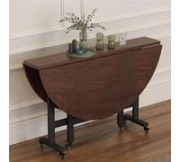 Mesa de comedor plegable con ruedas, diseño versátil de extensión de mariposa, ahorra espacio para cocina, comedor y oficina