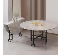 Mesa de comedor plegable con ruedas giratorias de 360°, diseño que ahorra espacio para 4 a 10 personas, versátil y portátil para espacios pequeños y reuniones