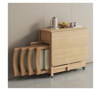 Mesa de comedor plegable con sillas, mesa de madera maciza con cajón de almacenamiento, portátil, expandible, resistente, para sala de estar, hospitalidad, oficina