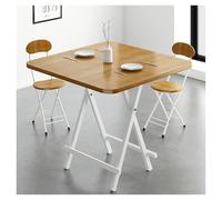 Mesa de comedor plegable con tubos de acero grueso para cocina, comedor, ahorro de espacio, diseño de esquina redonda, portátil y fácil de almacenar.