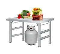 Mesa De Comedor Plegable De Acero Inoxidable Resistente, De Grado Comercial, Resistente Al Calor y Al Agua, con Patas Ajustables, Ideal para Cocina, Restaurante, Hogar, Garaje y Exteriores.