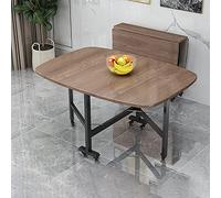 Mesa de comedor plegable de madera con hoja extensible y rueda universal, multifuncional, ahorro de espacio, juego de mesa y sillas para restaurante, sala de estar, patio, terraza, D 100 x 60 cm