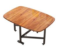 Mesa de comedor plegable de madera con hojas abatibles, escritorio de cocina extensible y multifuncional, mesa de comedor móvil que ahorra espacio sobre 6 ruedas, plegable en tres formas. LWX
