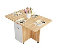 Mesa de comedor plegable de madera con ruedas, escritorio moderno multifuncional para sala de estar, cocina, restaurante, mesa auxiliar de 120 x 60 cm, ahorra espacio, simple y elegante
