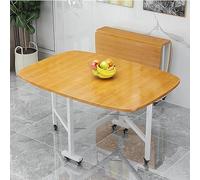 Mesa de comedor plegable de madera con tapa extensible y ruedas universales, mesa multifuncional que ahorra espacio para restaurante, sala de estar, terraza (E 120 x 70 cm)