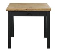 Mesa de comedor plegable de madera maciza de mango y acero negro, con capacidad para 6/8 personas, L90/180