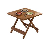 Mesa de comedor plegable de madera maciza, mesa cuadrada portátil para uso en interiores y exteriores, 60 x 60 x 55 cm (color: B)