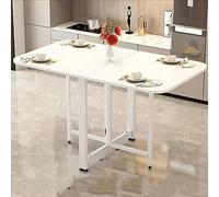 Mesa de comedor plegable de madera maciza que ahorra espacio, mesa de cocina para espacios pequeños, versátil y extensible para comedor, cocina y sala de estar, plegable de 3 maneras para un máximo de