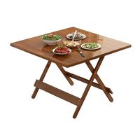 Mesa de comedor plegable de madera maciza que ahorra espacio, mesa portátil para picnic al aire libre y balcón, color marrón, 80 x 80 x 74 cm, perfecta para espacios pequeños