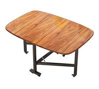 Mesa de Comedor Plegable de Madera sólida con un diseño de Hoja de caída Rectangular Extensible y Ajustable para el Espacio de la Cocina con Ruedas móviles. Beauty Comes
