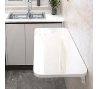 Mesa de comedor plegable de pared, ahorro de espacio, 105 cm x 50 cm, diseño compacto para cocina, sala de estar, dormitorio y oficina, elegante mueble blanco versátil