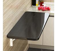 Mesa de comedor plegable de pared que ahorra espacio, color negro, 60 x 40 cm, perfecta para hogares pequeños, oficinas y cocinas, diseño versátil y elegante