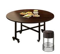 Mesa de comedor plegable DropLeaf con taburetes, mesa de cocina con ruedas, marco de metal resistente para espacios pequeños, ideal para apartamentos y vida compacta