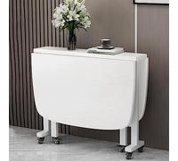 Mesa de comedor plegable, escritorio de cocina extensible con ruedas de bloqueo y diseño de hoja caída, solución que ahorra espacio para áreas pequeñas