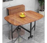 Mesa de comedor plegable expandible con ruedas, ahorra espacio, para espacios pequeños, perfecta para comedor, dormitorio, sala de estar, 120 x 70 cm