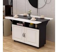 Mesa de comedor plegable extensible con ruedas y almacenamiento, mesa de cocina de hoja caída, mesa móvil multifuncional que ahorra espacio (80 x 80 x 76 cm), ideal para espacios pequeños, color C