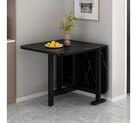 Mesa de Comedor Plegable Extensible,Mesa Cocina Abatible,Mesas Plegables Portatiles,Folding Dining Table Multifuncional con Ruedas,para Espacios Pequeños,Salon,Apartamento(Nero,100x60cm/39.3x23.6in)