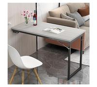 Mesa de comedor plegable flotante con montaje en pared para hogar, oficina, lavandería y garaje, banco de trabajo plegable con acabado espresso, tamaño pequeño para espacios compactos