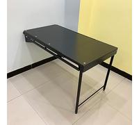 Mesa de comedor plegable flotante montada en la pared con soporte de hierro, escritorio plegable que ahorra espacio para espacios pequeños