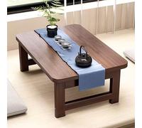 Mesa de comedor plegable japonesa Chabudai, mesa baja para espacios pequeños, color nogal, ideal para sala de estar y recepción, diseño compacto, 100 x 48 x 30 cm