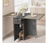 Mesa de comedor plegable, juego de mesa de comedor para 4, mesa de cocina plegable, mesa de comedor de granja, mesas de hojas colgantes que ahorran espacio para espacios pequeños, mesa de comedor