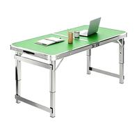 Mesa de comedor plegable Mesa aluminio resistente 70-180cm alturas ajustables, banco trabajo portátil acampar Mesas utilitarias plegables por la mitad bodas, picnic, camping, fiesta(Green,180cm/5.9ft)