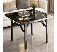 Mesa de comedor plegable, mesa de cocina cuadrada portátil para espacios pequeños, mesa abatible que ahorra espacio tipo mesa, mesa plegable(Black marble pattern,90x90x72cm/35.4x35.4x28.3in)