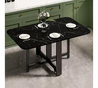 Mesa de comedor plegable, mesa de cocina rectangular, ahorra mesa de comedor espacial, mesa de hojas de madera, marco de acero al carbono, mesa de cena plegable, para apartamento pequeño (w LWX