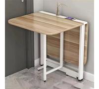 Mesa de comedor plegable, mesa móvil expandible con marco de metal, soporte anticaídas, perfecta para el trabajo, estudio, comedor y espacios pequeños