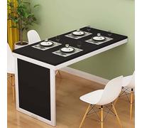 Mesa de comedor plegable montada en la pared, escritorio flotante que ahorra espacio para oficina en casa y comedor, escritorio moderno y sencillo, 100 x 50 cm (negro A) - Diseño multifunción