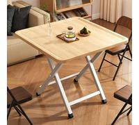 Mesa de comedor plegable para espacios pequeños, mesa de cocina cuadrada de madera con patas de metal, mesa plegable que ahorra espacio para apartamentos(Natural wood,80x80x74cm/31.5x31.5x29.1in)