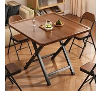 Mesa de comedor plegable para espacios pequeños, mesa de cocina cuadrada de madera con patas de metal, mesa plegable que ahorra espacio para apartamentos(Walnut,60x60x54cm/23.6x23.6x21.2in)