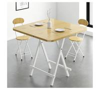 Mesa de comedor plegable portátil con tubos de acero grueso para ahorrar espacio en la cocina, mesa de comedor con diseño de esquina redonda
