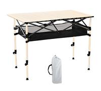 Mesa de comedor plegable portátil para exteriores con altura ajustable, juego de mesa de comedor extensible, marco de acero al carbono expandible, malla de almacenamiento para acampar, picnics y esp
