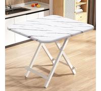 Mesa de comedor plegable portátil resistente - Mesa auxiliar cuadrada de 80 cm para exteriores con patas de metal para patio, patio trasero, cocina y comedor - Solución versátil y que ahorra espacio