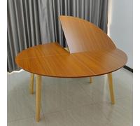 Mesa de comedor plegable redonda expandible de 130 a 200 cm, parte superior de madera portátil que ahorra espacio, diseño sin patas para eventos y reuniones, mesa de banquete versátil para gran