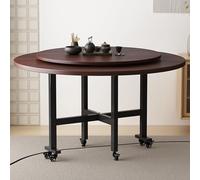 Mesa de comedor plegable redonda móvil con 6 ruedas, mesa de cocina plegable con Lazy Susan, soporte de acero al carbono, escritorio versátil que ahorra espacio, soporta fácilmente 400 kg, para 4-8