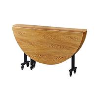 Mesa De Comedor Plegable Redonda Y Móvil, Mesa De Cocina Abatible para Espacios Pequeños, Mesa Extensible con 6 Ruedas, Soporte De Acero Al Carbono, Mesa De Escritorio De Cocina,Wood,100cm