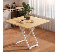 Mesa de comedor portátil - Diseño moderno extensible de granja, redonda y cuadrada para uso en interiores y exteriores, mesa de ocio blanca de 70 cm