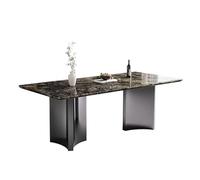 Mesa de comedor rectangular de mármol natural para el hogar, villa y restaurante, elegante mesa de café para sala de estar, elegante y diseño, perfecta para entretener a los invitados
