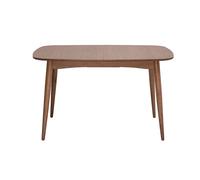 Mesa de comedor rectangular extensible de madera oscura nogal L130-160 cm HELMA