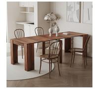 Mesa de comedor rectangular moderna y simple, mesa consola retráctil multifuncional, adecuada para cocina, comedor, uso en fiestas al aire libre, 118 pulgadas de largo (nogal)