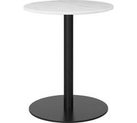 Mesa de Comedor Redonda 1.0 Ø60 cm M. Base Negro y Tablero de Mármol Blanco de Carrara