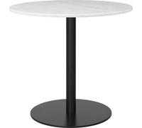 Mesa de Comedor Redonda 1.0 Ø80 cm M. Base Negro y Tablero de Mármol Blanco de Carrara