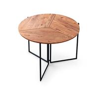 Mesa de comedor redonda con patas de metal WellHome.