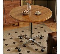Mesa de Comedor Redonda con Ruedas, Mesa Auxiliar for sofá, mesas de Centro de Altura Ajustable, Escritorio de Oficina, Ideal for Bares y cafeterías pequeños(Dark Brown,70cm/27.56in)