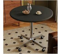 Mesa de Comedor Redonda con Ruedas, Mesa Auxiliar for sofá, mesas de Centro de Altura Ajustable, Escritorio de Oficina, Ideal for Bares y cafeterías pequeños(Black,60cm/23.62in)